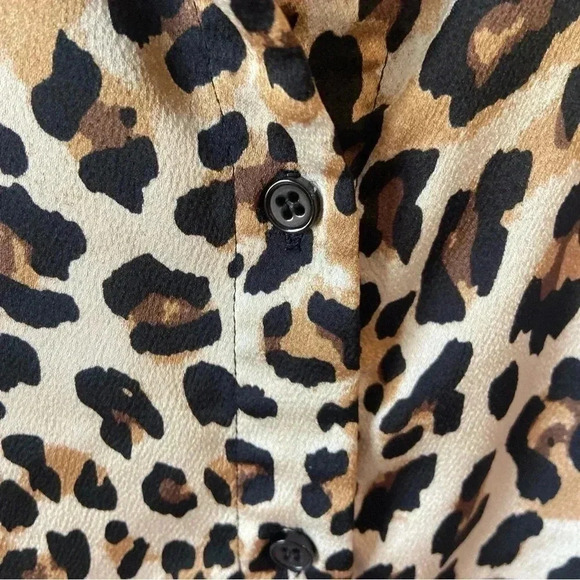 Ellison Maxi Dress Size L Animal Cheetah Print Slinky Mob Wife Comfy Button Down - Picture 8 of 9